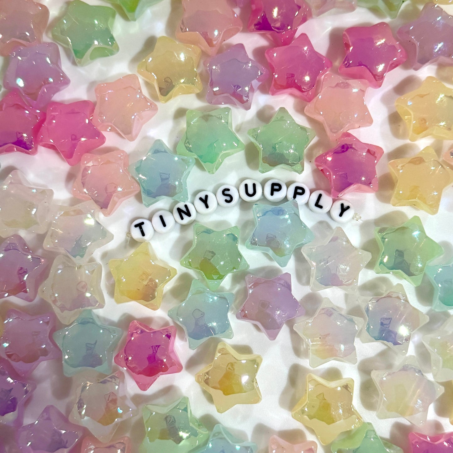 19MM Puffy AB Star Shaped Acrylic Spacer Beads