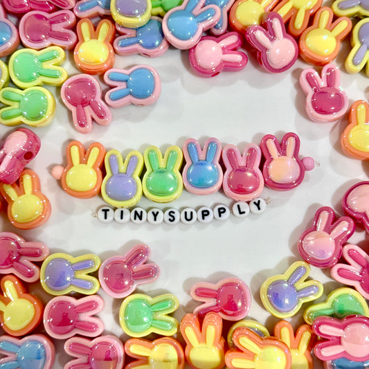 Chunky Two-Toned UV Plated Bunny Head Bead (23.5x17x10.5mm)