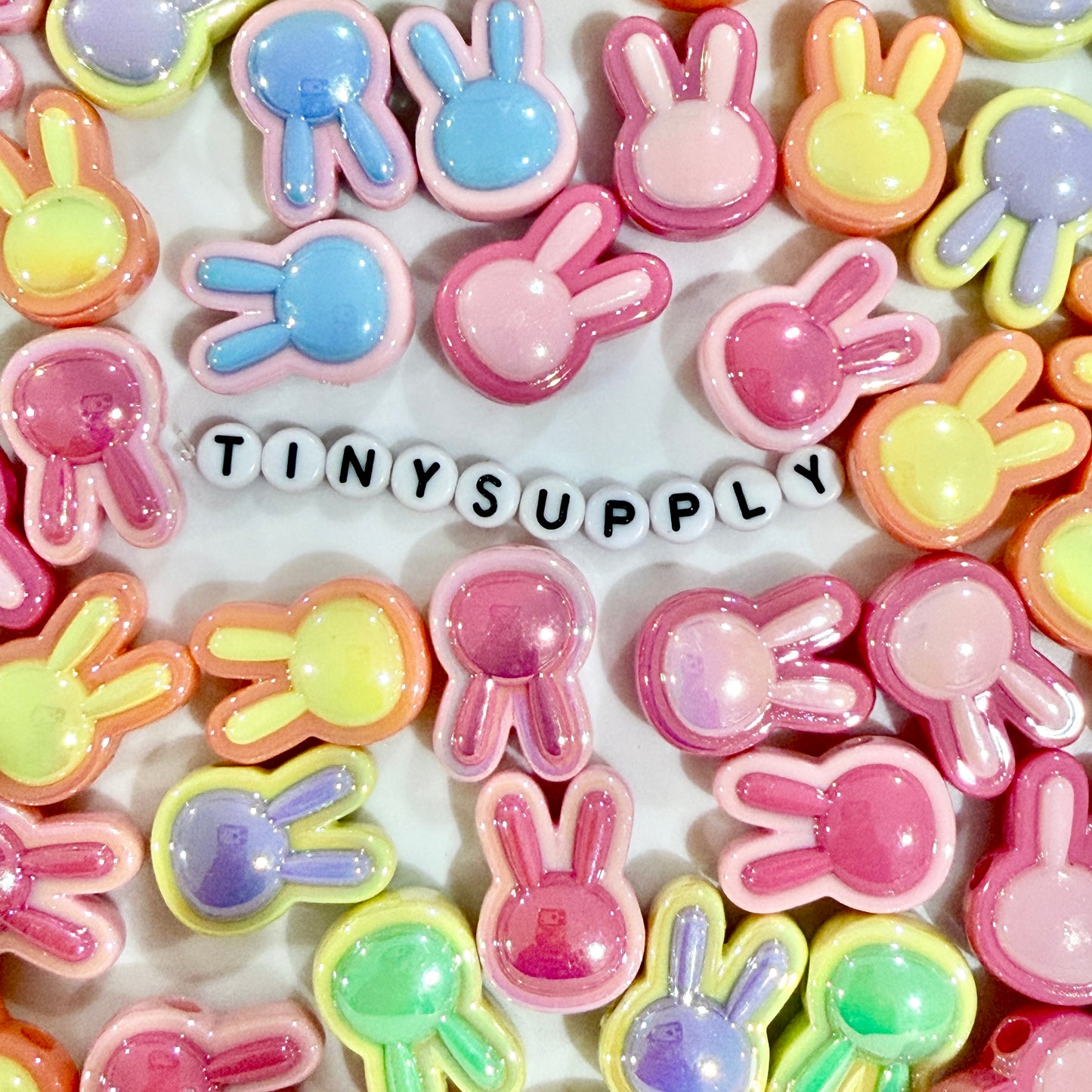 Chunky Two-Toned UV Plated Bunny Head Bead (23.5x17x10.5mm)