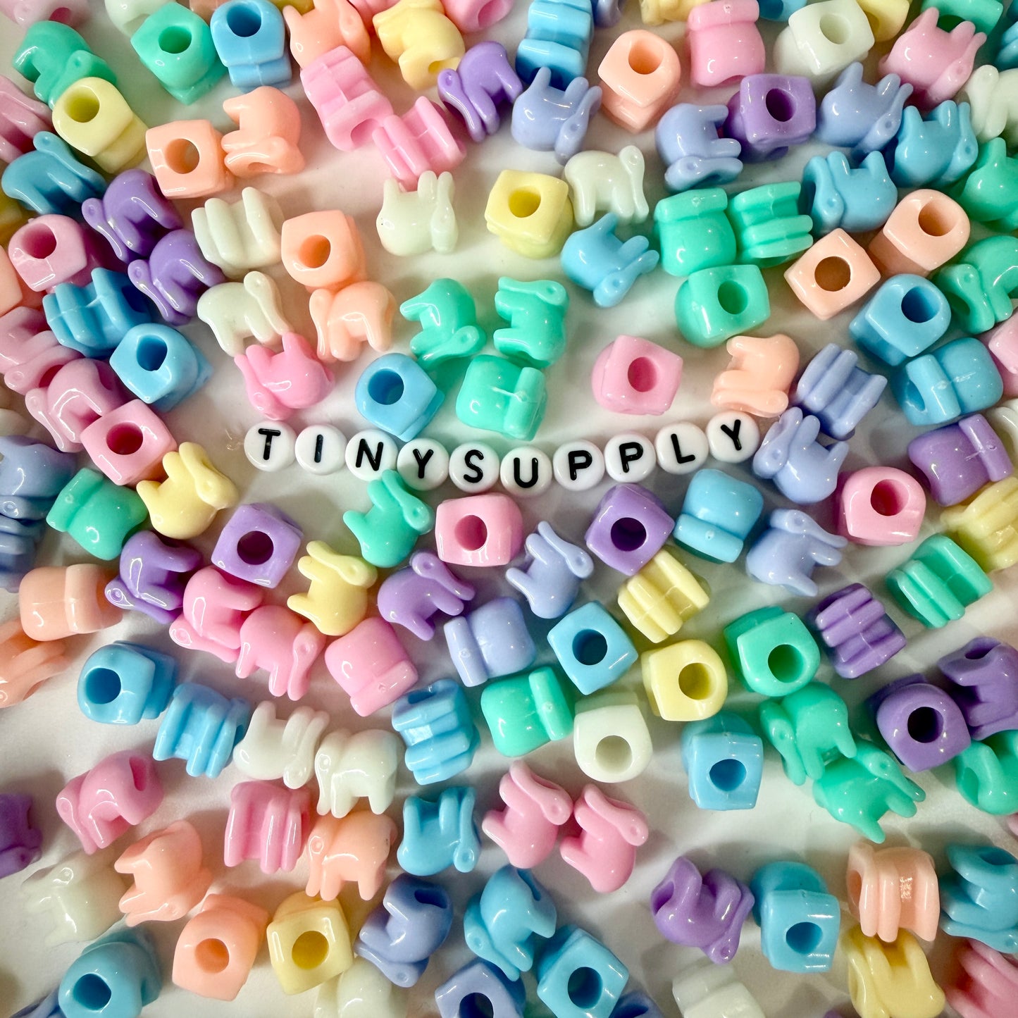 Pastel Acrylic Elephant Spacer Beads (10MM)