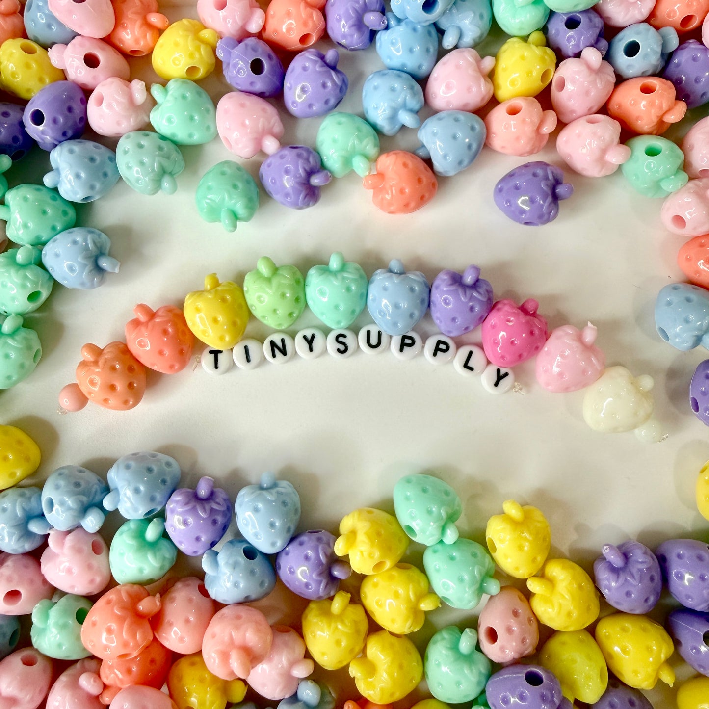 Chunky 19MM Pastel Colored Acrylic Strawberry Bead