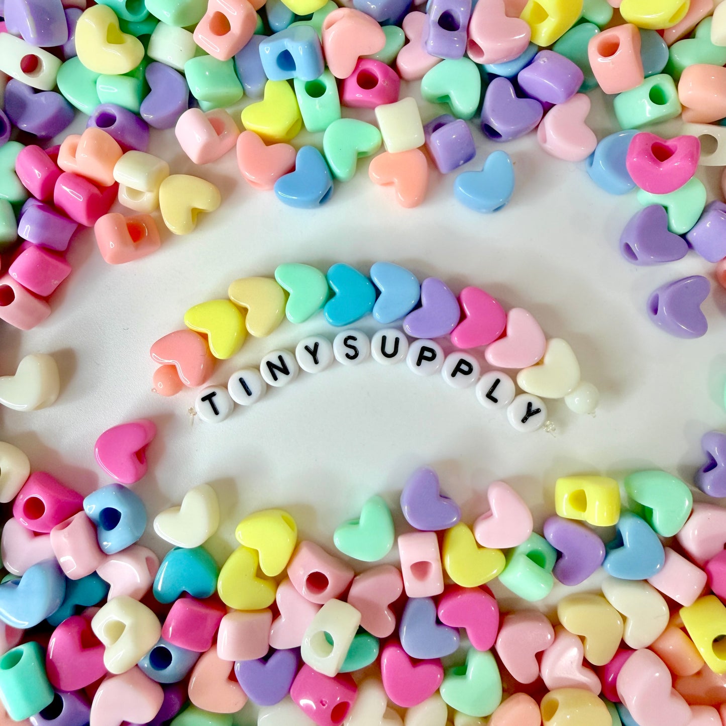 Pastel Acrylic Heart Beads for Jewelry Making (12mm x 9mm x 7mm)