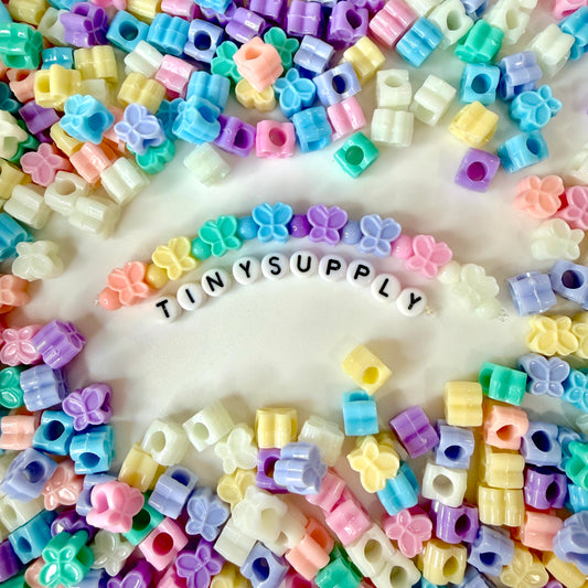 9MM Pastel Butterfly Acrylic Spacer Beads