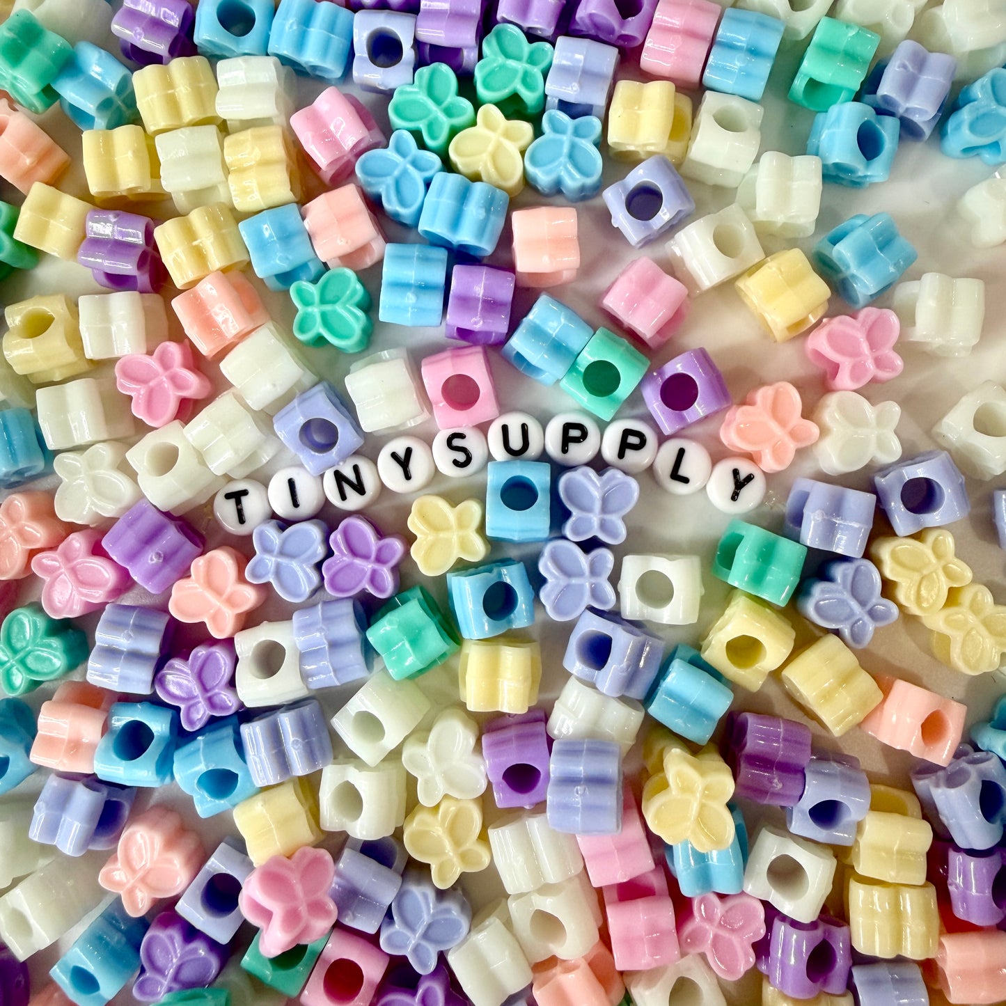 9MM Pastel Butterfly Acrylic Spacer Beads