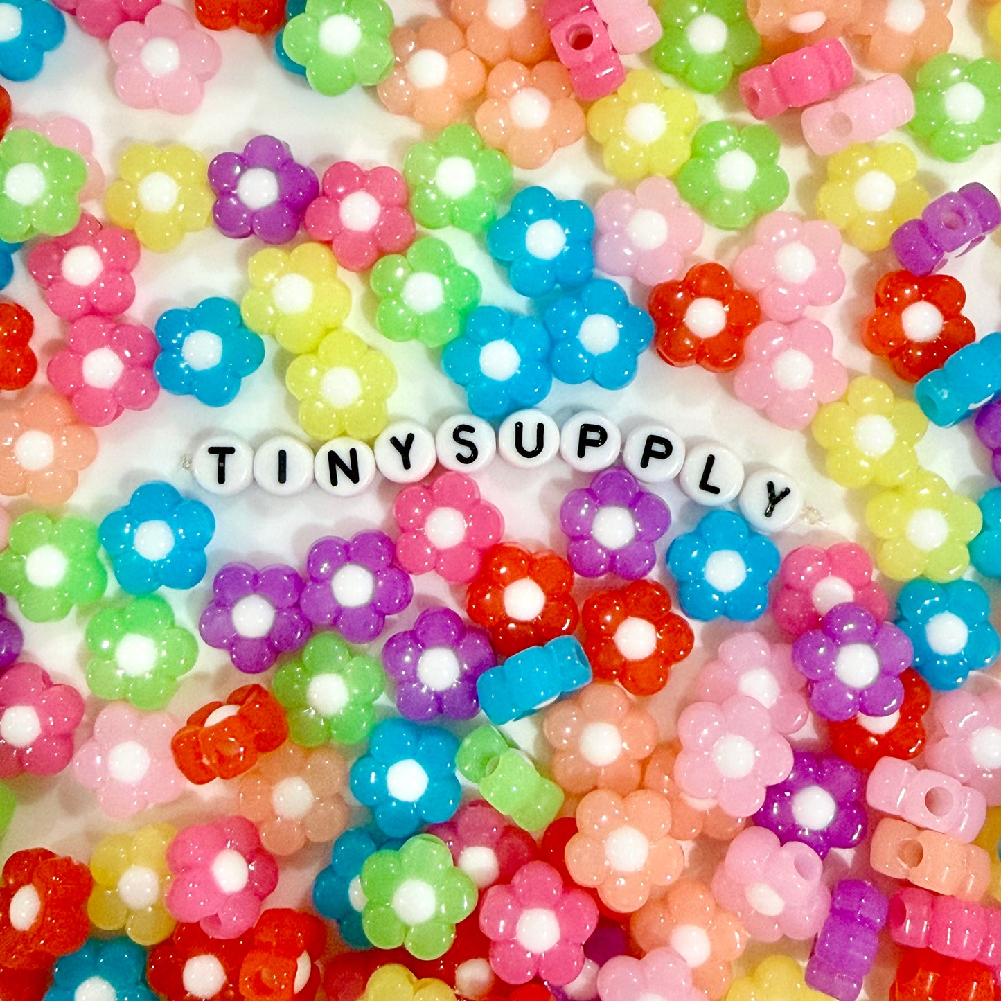 Chunky 12MM Bright Colored Jelly Daisy Flower Acrylic Beads