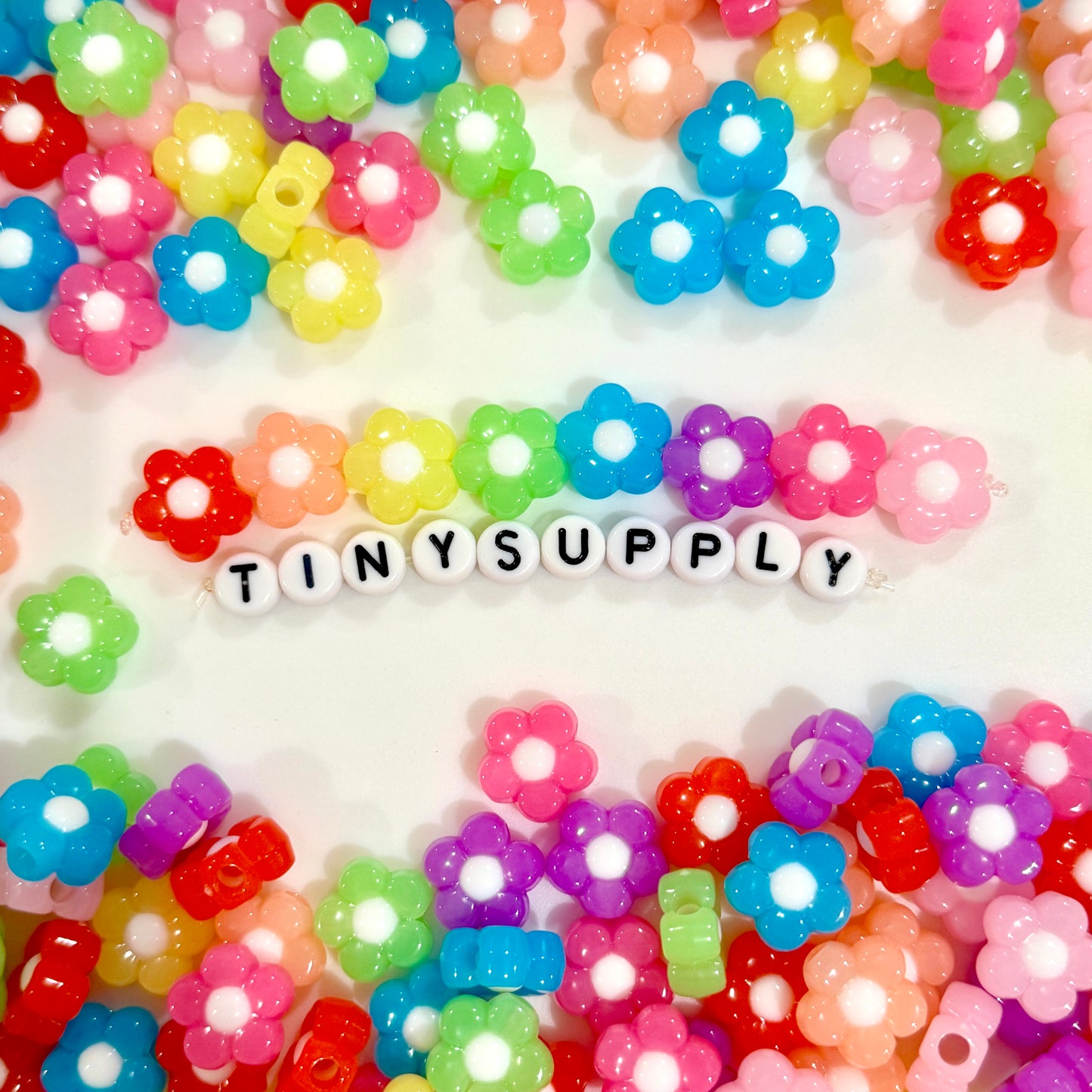 Chunky 12MM Bright Colored Jelly Daisy Flower Acrylic Beads