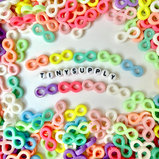Chunky 21MM Pastel Acrylic Infinity Symbol Spacer Beads