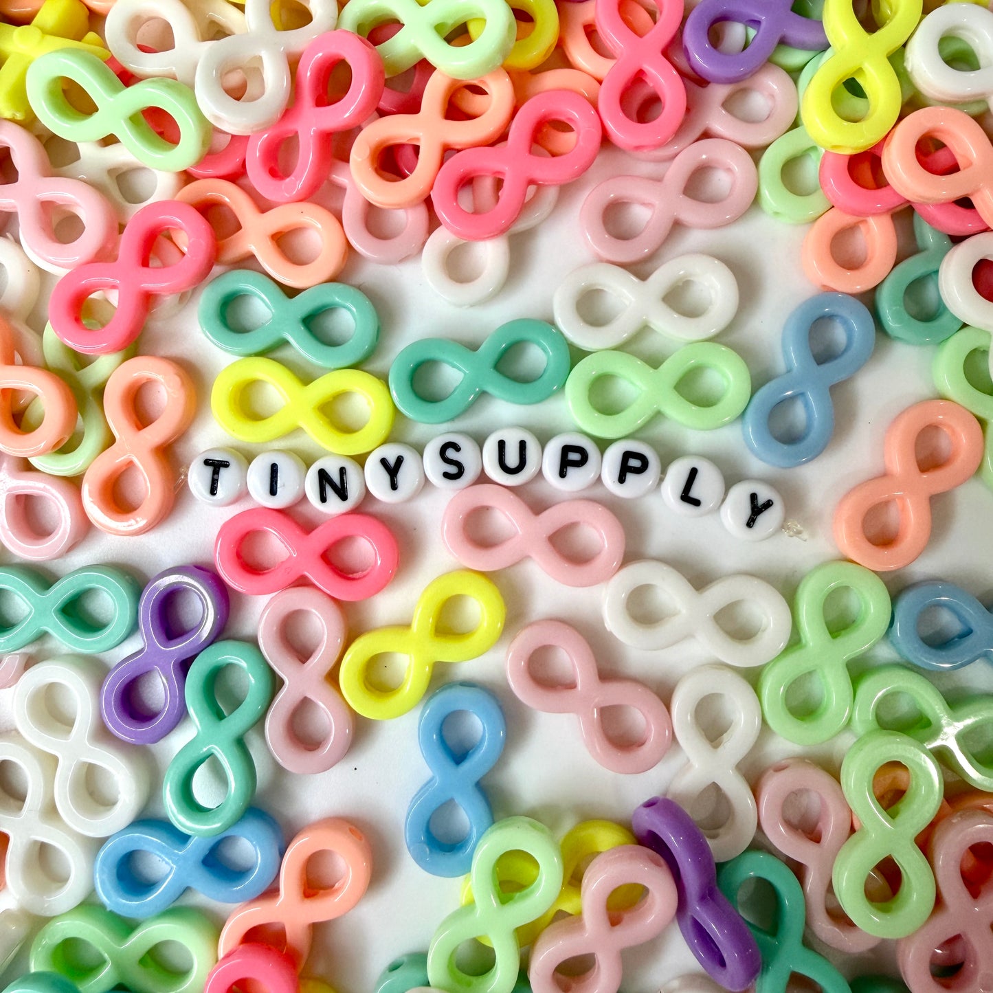 Chunky 21MM Pastel Acrylic Infinity Symbol Spacer Beads