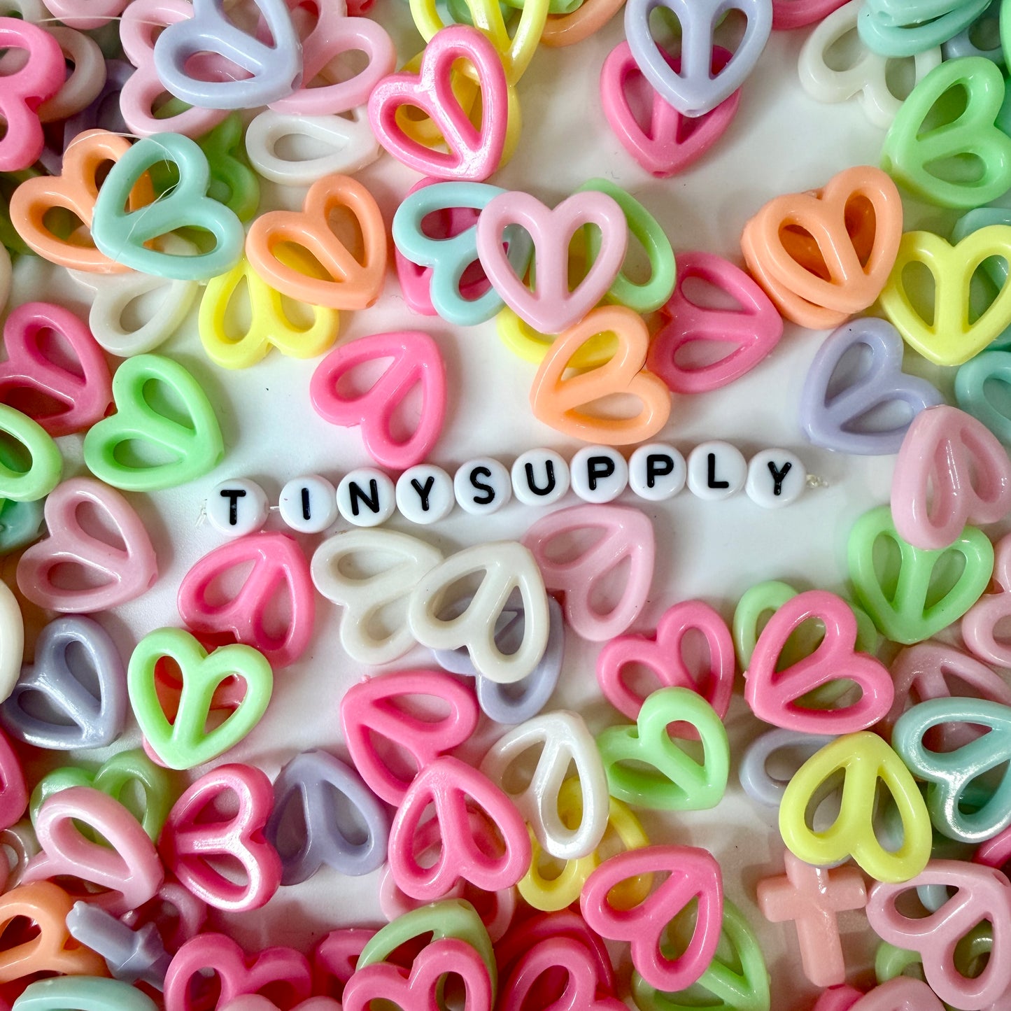 Chunky 16MM Pastel Acrylic Butterfly Heart Spacer Beads
