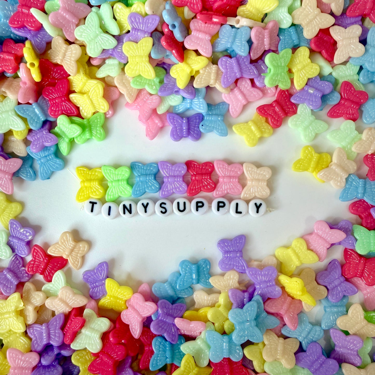 11MM Light/Dark Pastel Acrylic Butterfly Spacer Beads