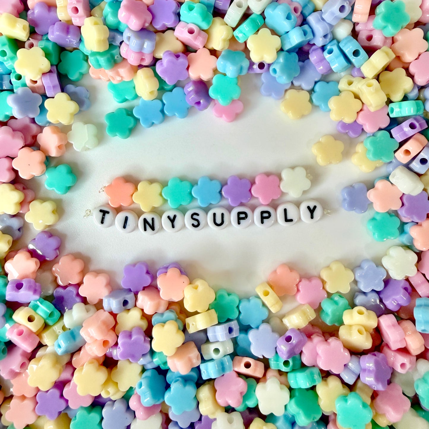 9MM Pastel Acrylic Flower Spacer Beads
