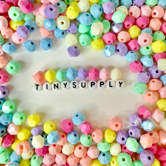 10MM Pastel Multi-Sided Acrylic Spacer Beads