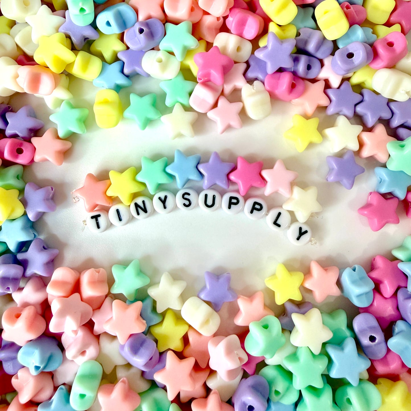 11MM Matte Pastel Acrylic Star Spacer Beads