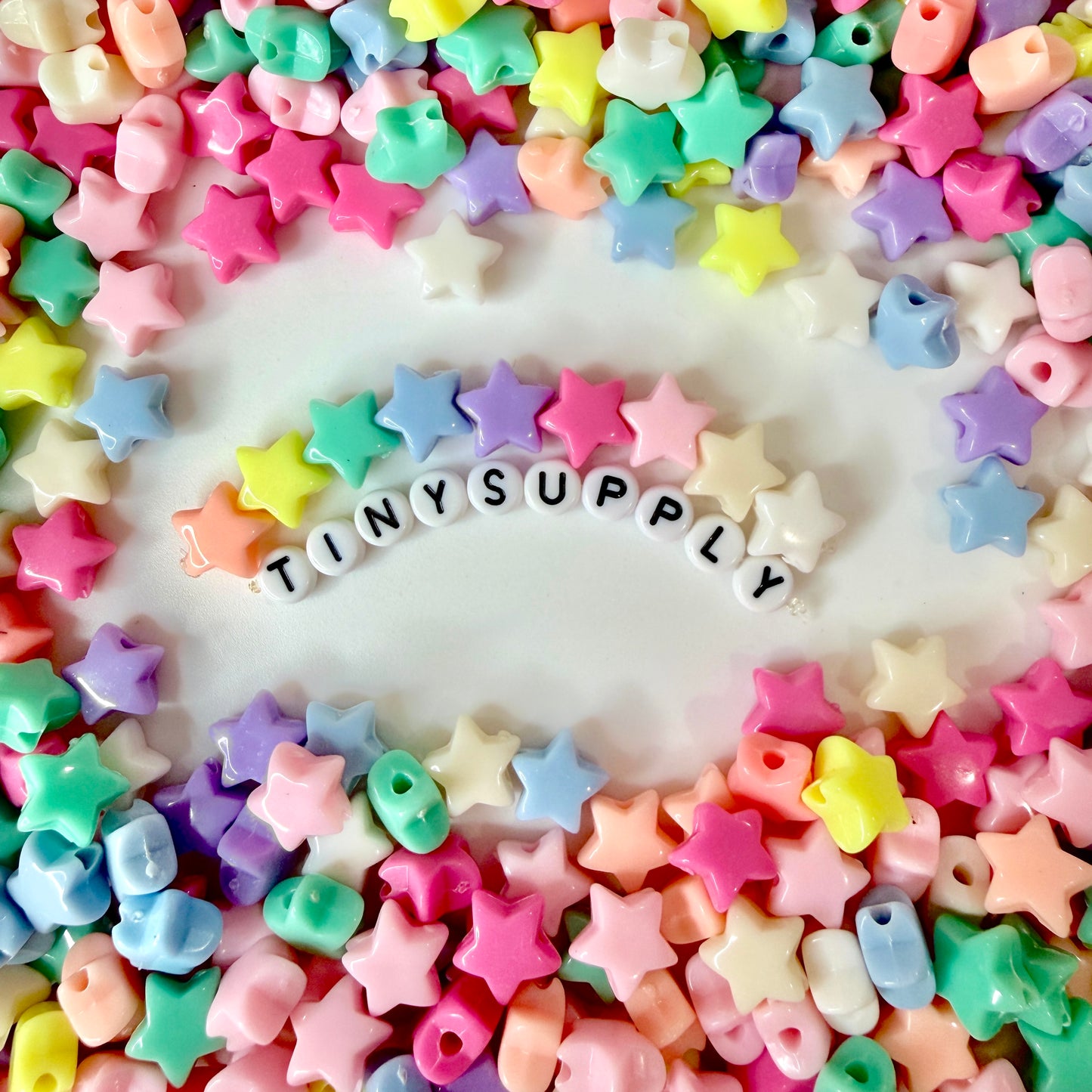 11MM Pastel Acrylic Star Spacer Beads
