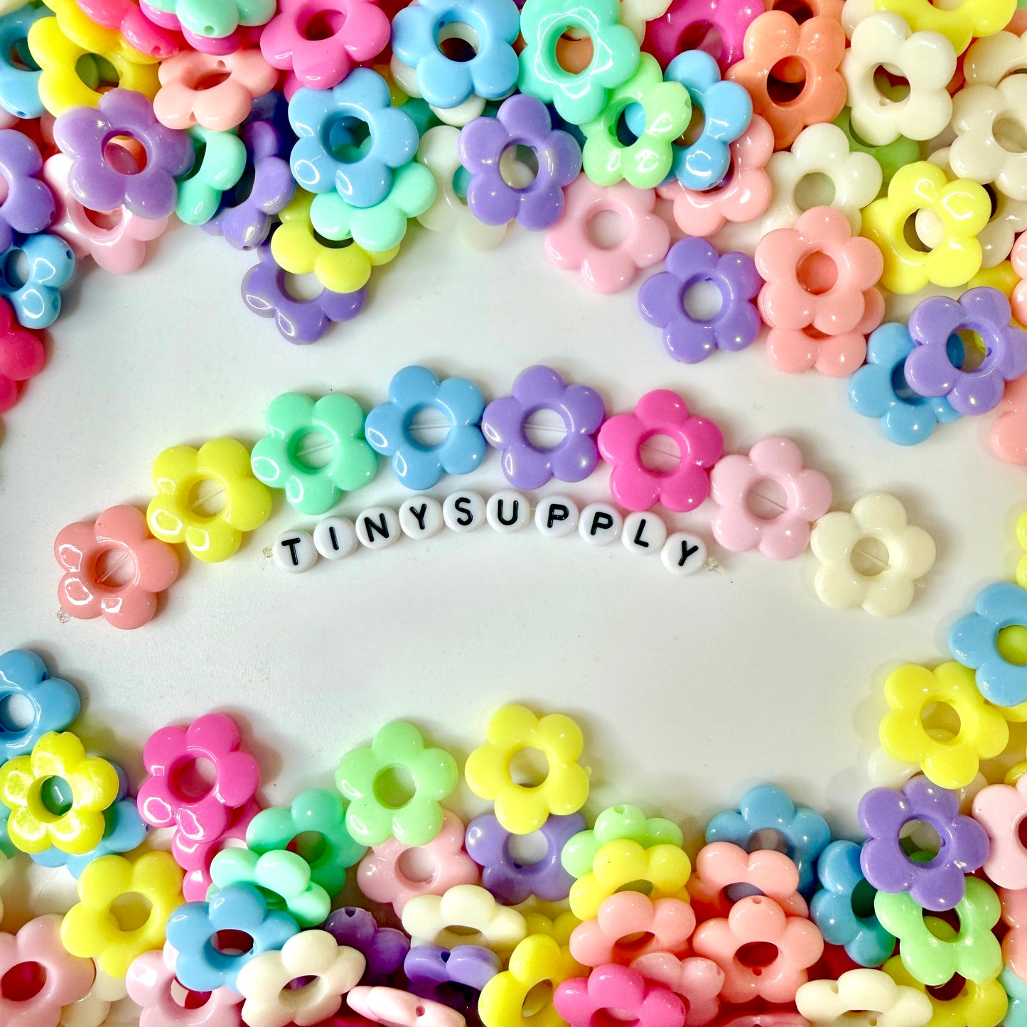 Chunky 19MM 90's Themed Acrylic Flower Bead (Fits 6mm bead)