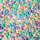 9MM Pastel Acrylic Ribbed Round Disc Spacer Beads