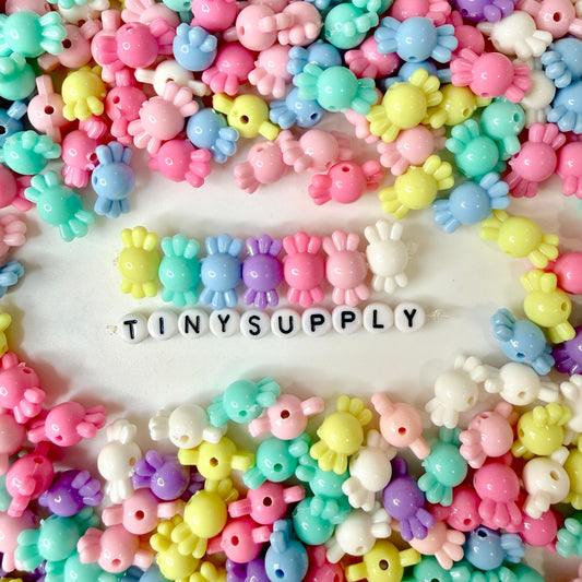 8.5MM x 16.5MM Rainbow Retro-Themed Wrapped Candy Beads