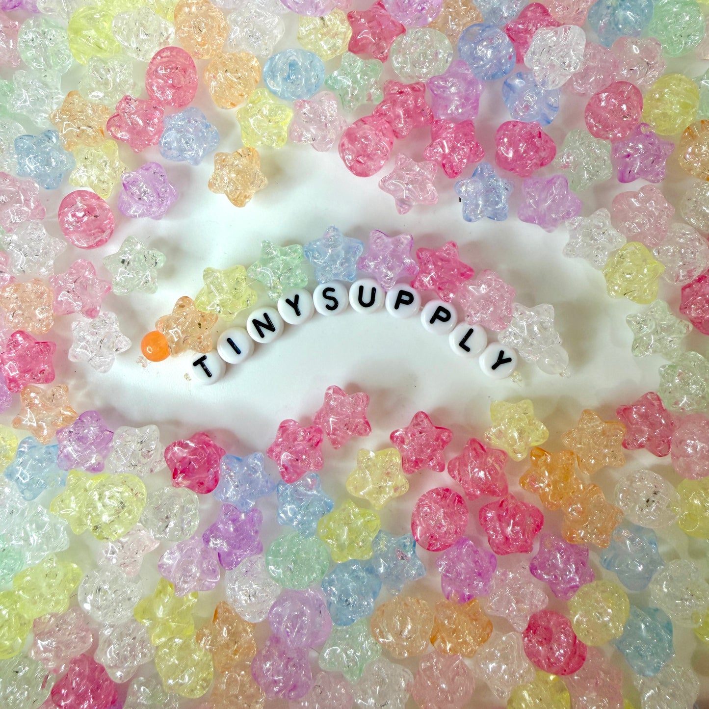 11MM Pastel Puffy Sparkle Candy-Colored Acrylic Star Bead