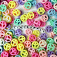 Chunky 12MM Pastel Acrylic Peace Sign Spacer Beads (12mm x 4mm)