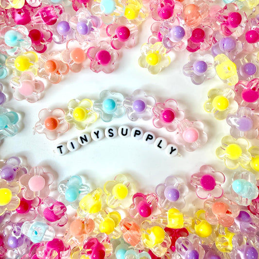 CHUNKY 17MM 5-Petal Flower Shaped Acrylic Spacer Beads