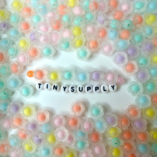 Chunky 13MM Frosted Flower Shaped Acrylic Spacer Beads