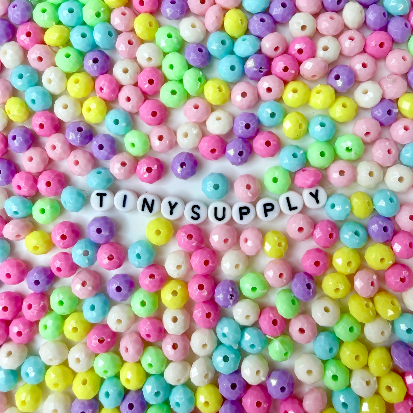 7.5MM Colorful Pastel Themed Mixed Color Rondelle Hexagon Shape Acrylic Beads
