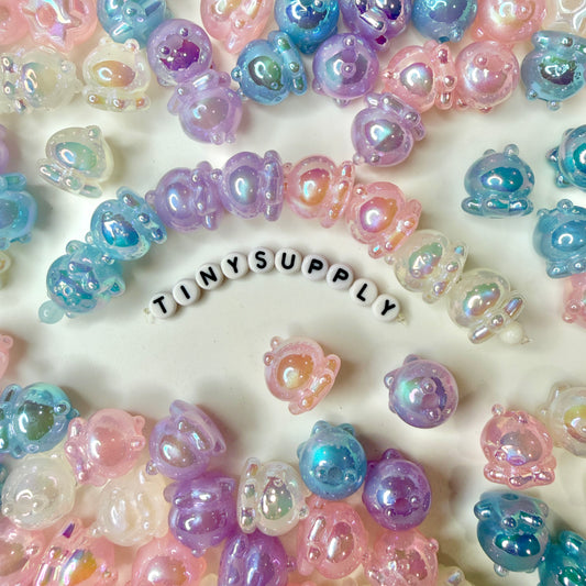 Chunky 17MM AB Color Plated Octopus, Marine Animal Acrylic Spacer Beads