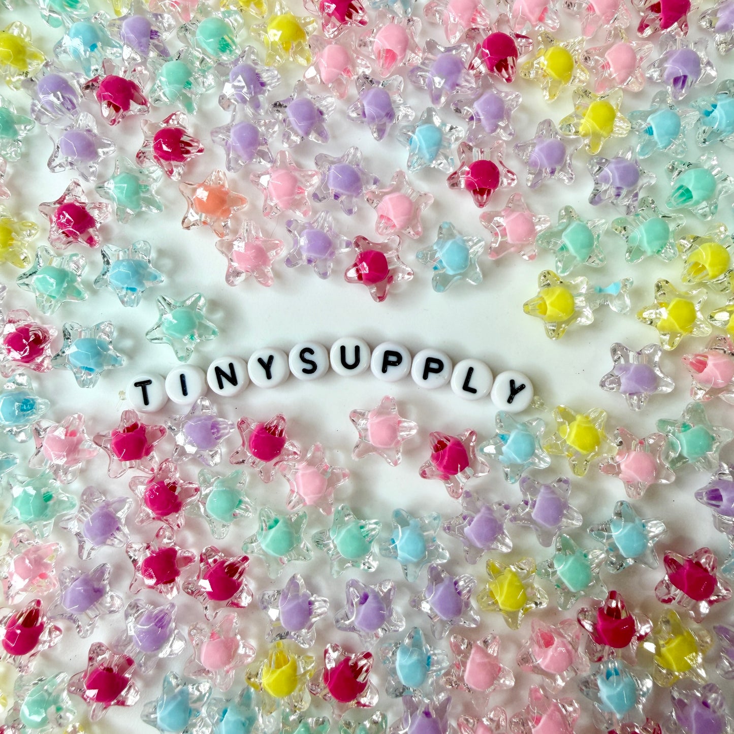 BULK 12MM AB Transparent Acrylic Star Beads