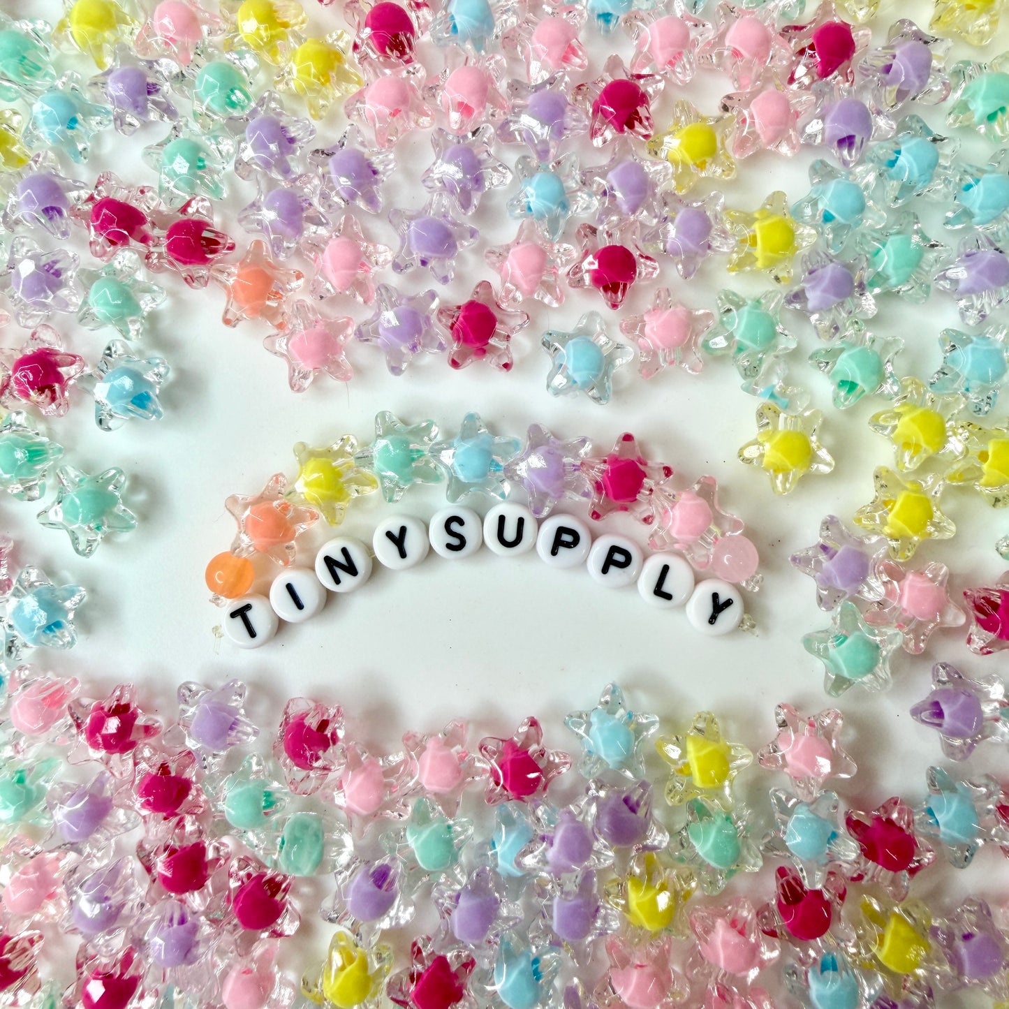 BULK 12MM AB Transparent Acrylic Star Beads