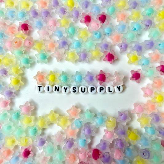Chunky 12MM Frosted Matte Mixed Color Acrylic Star