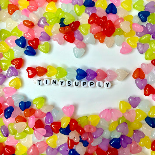 10MM Mixed Jelly Color Candy Heart Shaped Acrylic Bead