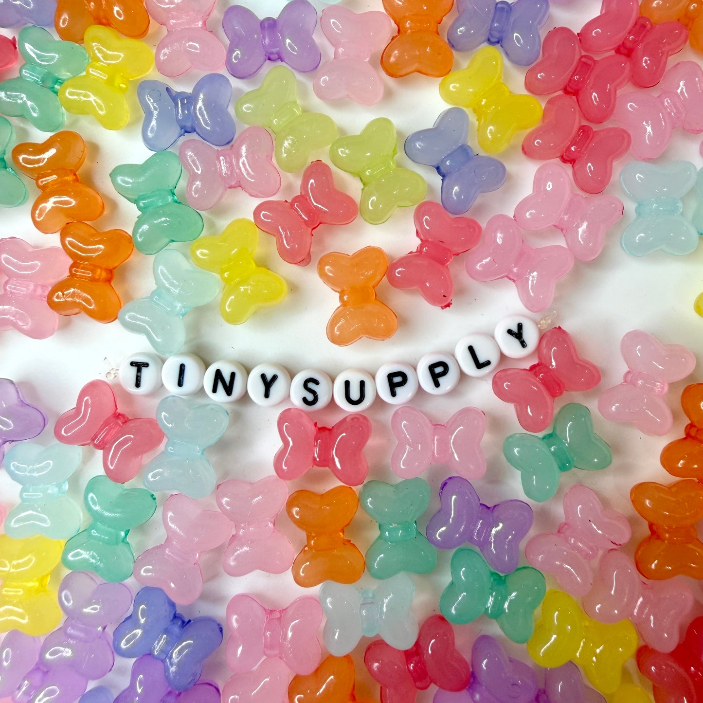 Chunky 11MM x 15MM Light Pastel Jelly Themed Bow Tie Acrylic Beads