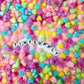 BULK 9MM Bright Colored Heart Acrylic Spacer Beads with Vertical Hole