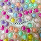 Chunky 18MM Mixed Color Cat Head Shaped Acrylic Spacer Beads