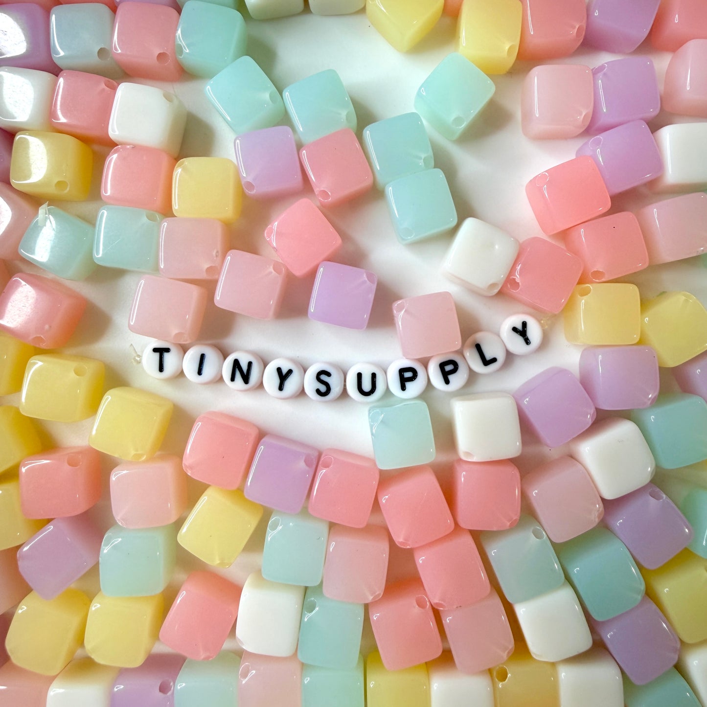 10MM Solid Jelly Colored Cube Spacer Beads (2mm hole)