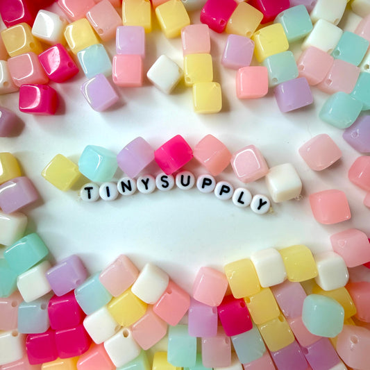 9MM Jelly Colored Cube Spacer Beads (2mm hole)