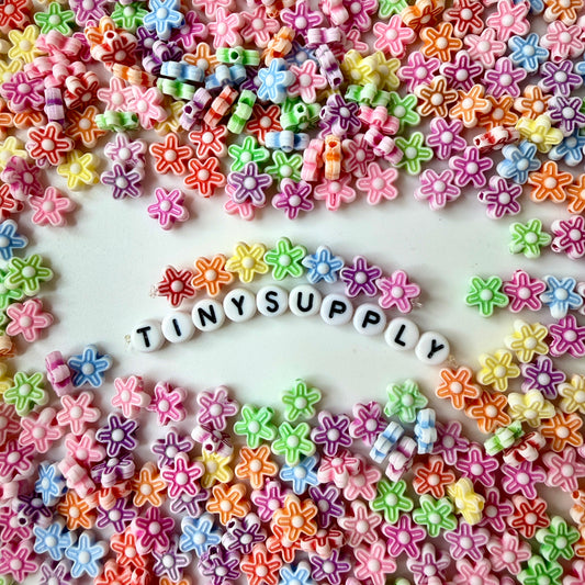9MM Tropical Flower Themed Acrylic Spacer Beads