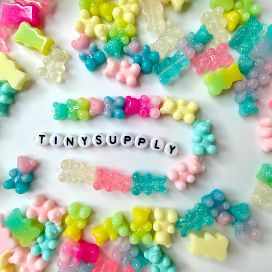10MM x 16MM Solid Colored Pastel Gummy Bear Beads with Vertical Hole