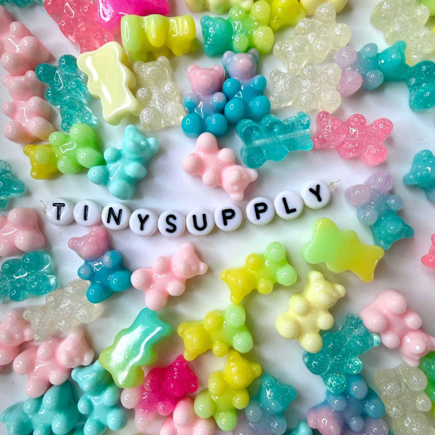 10MM x 16MM Solid Colored Pastel Gummy Bear Beads with Vertical Hole