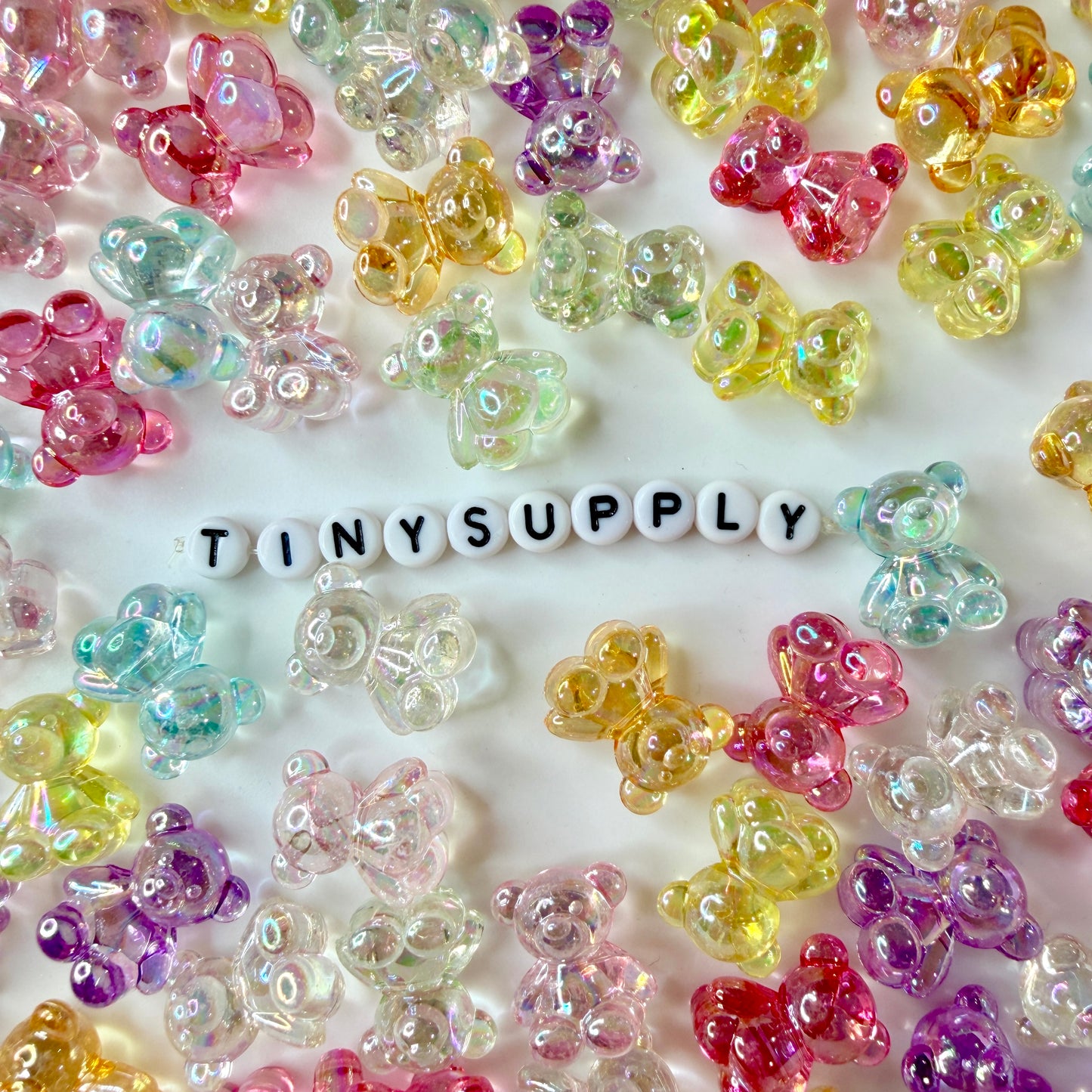 19MM AB Bear Shaped Acrylic Spacer Beads