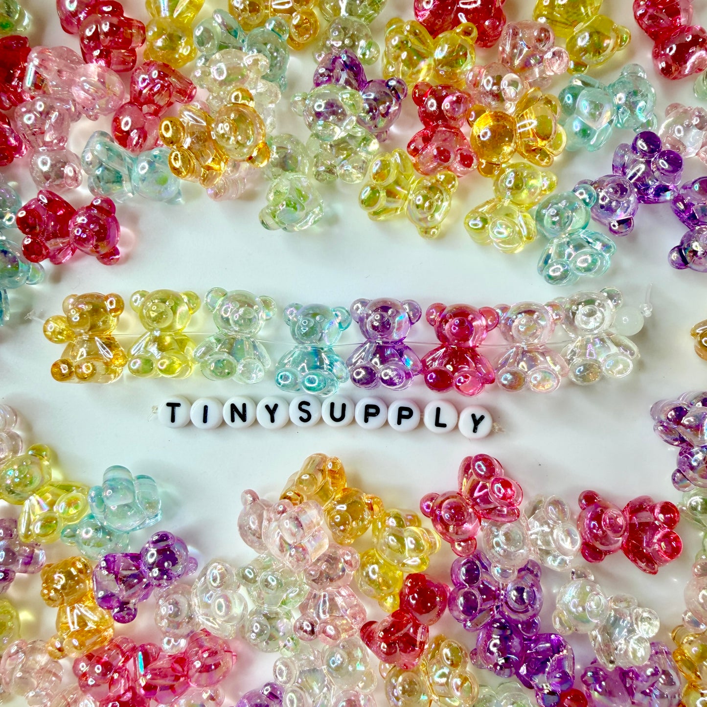 19MM AB Bear Shaped Acrylic Spacer Beads