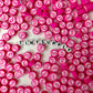 10MM Pink Cancer Ribbon Themed Polymer Clay Beads