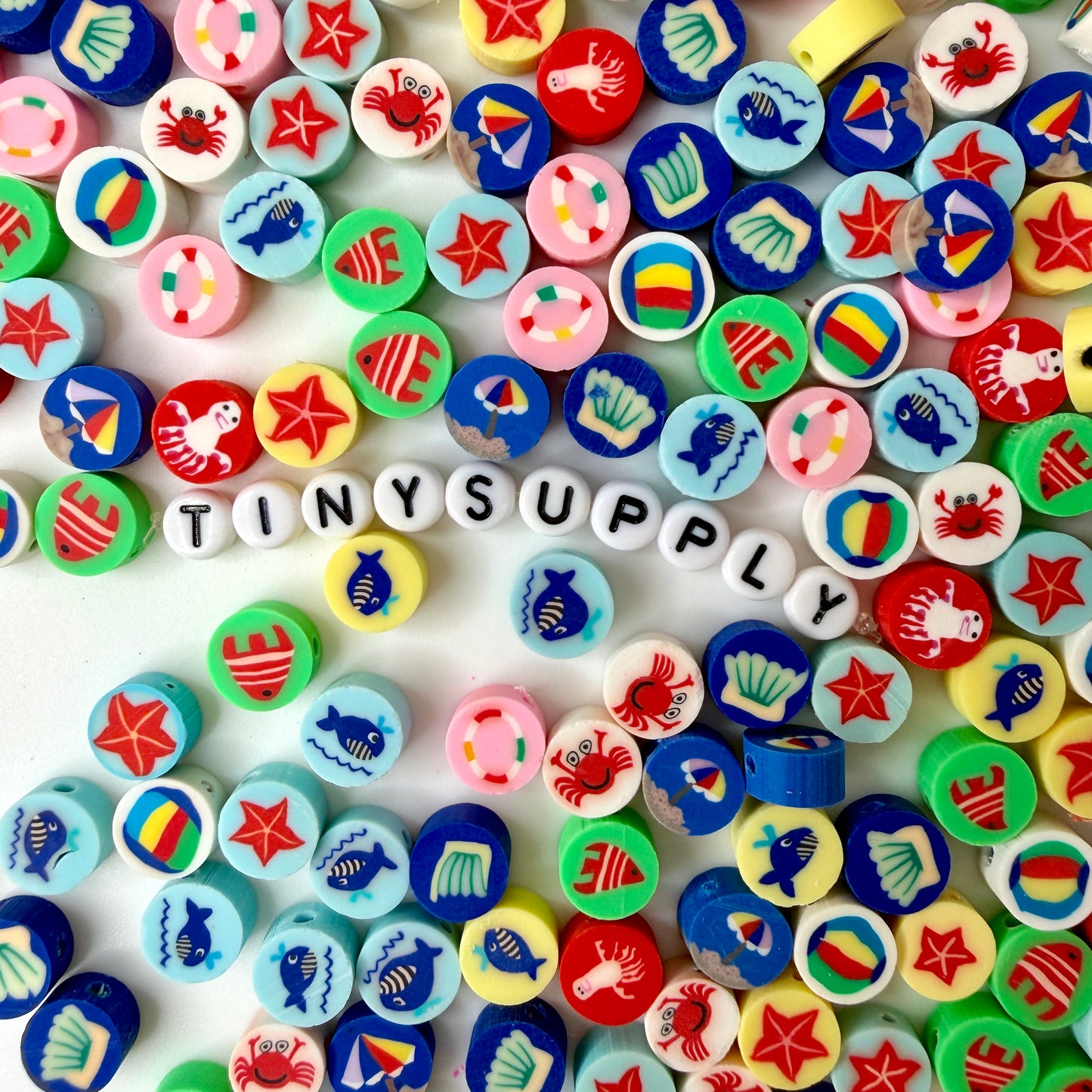 10MM Marine Life Themed Polymer Clay Beads