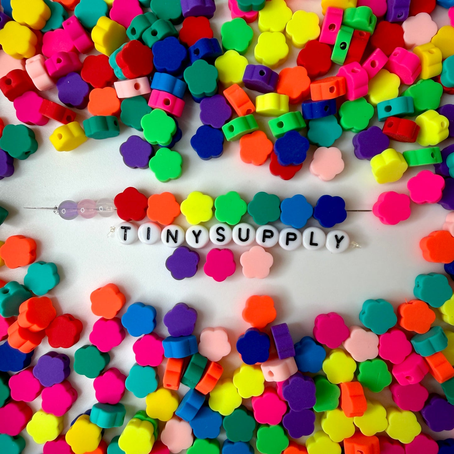 10MM Colorful Flower Themed Polymer Clay Beads
