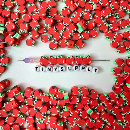 10MM Whole Red Apple Fruit Themed Polymer Clay Beads