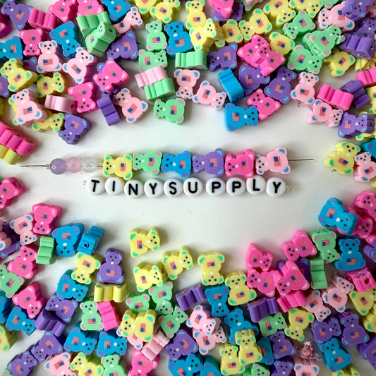 12MM Bear Themed Polymer Clay Beads