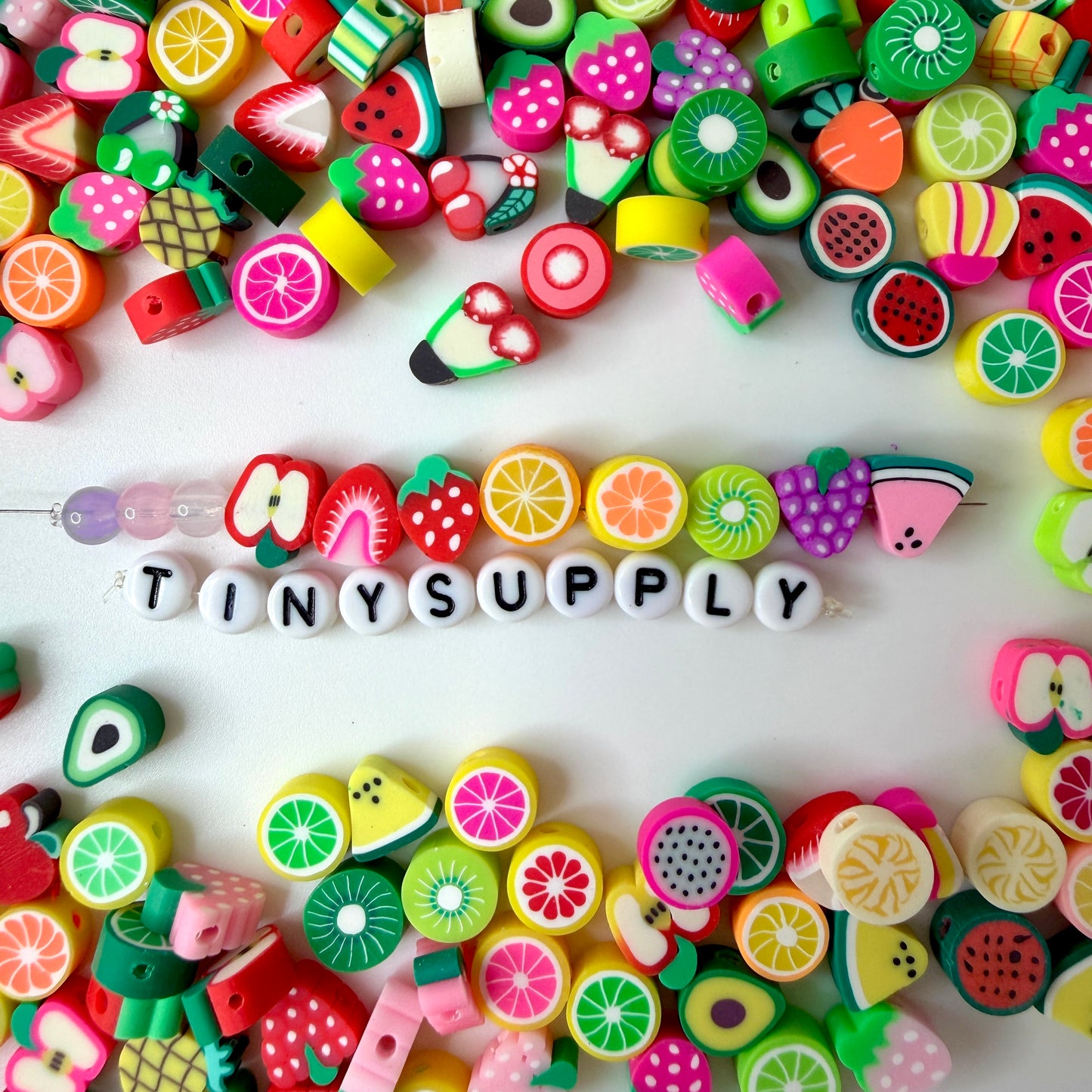 10MM Mixed Fruit Themed Polymer Clay Beads