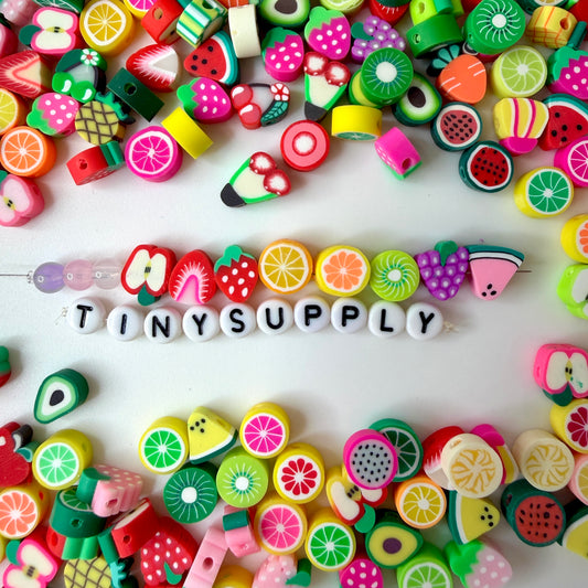 10MM Mixed Fruit Themed Polymer Clay Beads