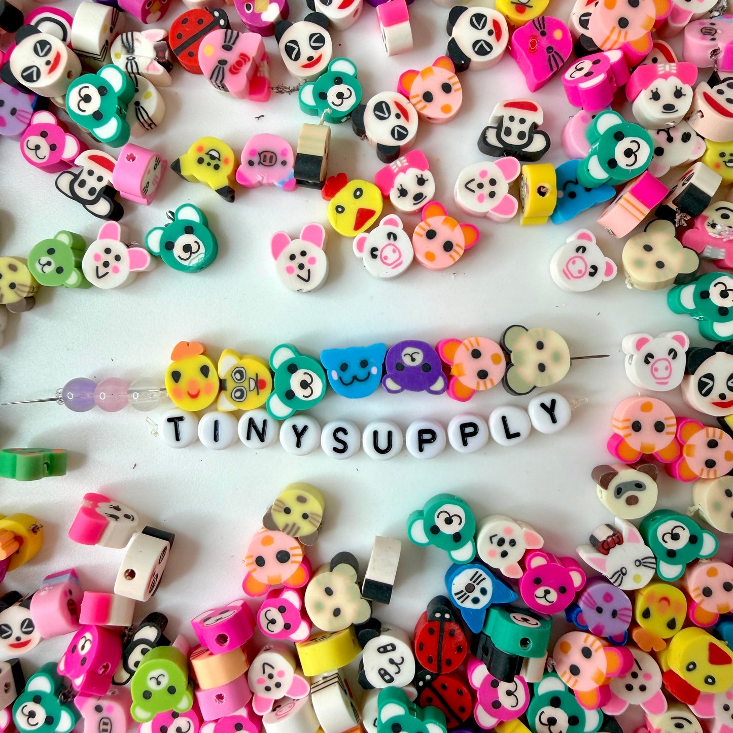 Mixed Animal Themed Polymer Clay Beads (Mixed Sizes)
