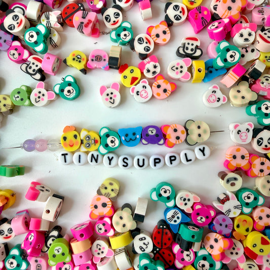 Mixed Animal Themed Polymer Clay Beads (Mixed Sizes)